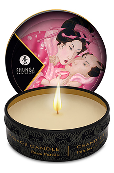 Shunga Erotic Art Massage Candle Rose Petals 30ml - Massageljus 0
