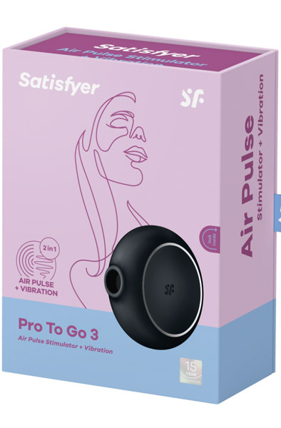 Satisfyer Pro To Go 3 Black - Lufttrycksvibrator 0