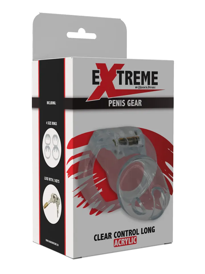 Clear Control Cock Cage Long - Kyskhetsbur 0