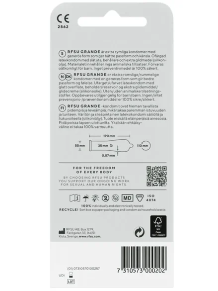 RFSU Grande Kondomer 10-pack - Stora kondomer 2