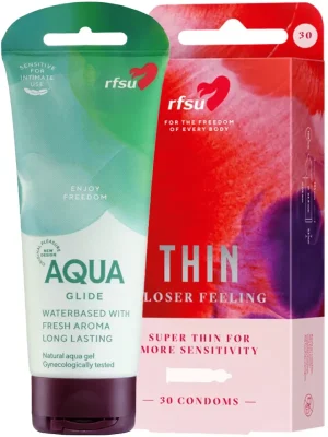 RFSU Thin 30-pack + Aqua Glide 100ml - Paketerbjudande 1