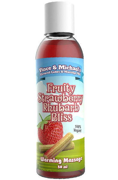 Fruity Strawberry Rhubarb Bliss Warming Massage 50ml - Massageolja 0